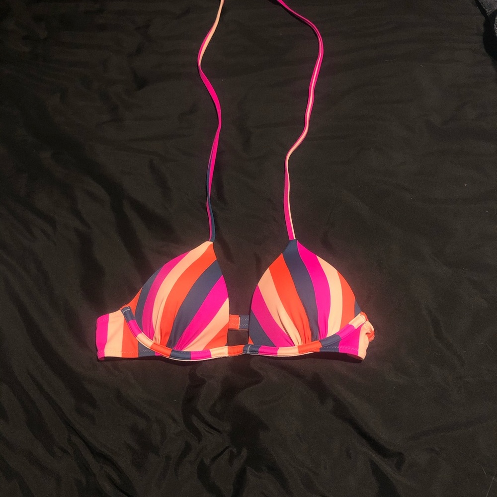 Shade & Shore colorful striped bikini top